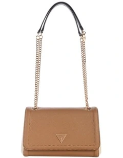 Noelle Convertible Crossbody Flap Bag in Brown