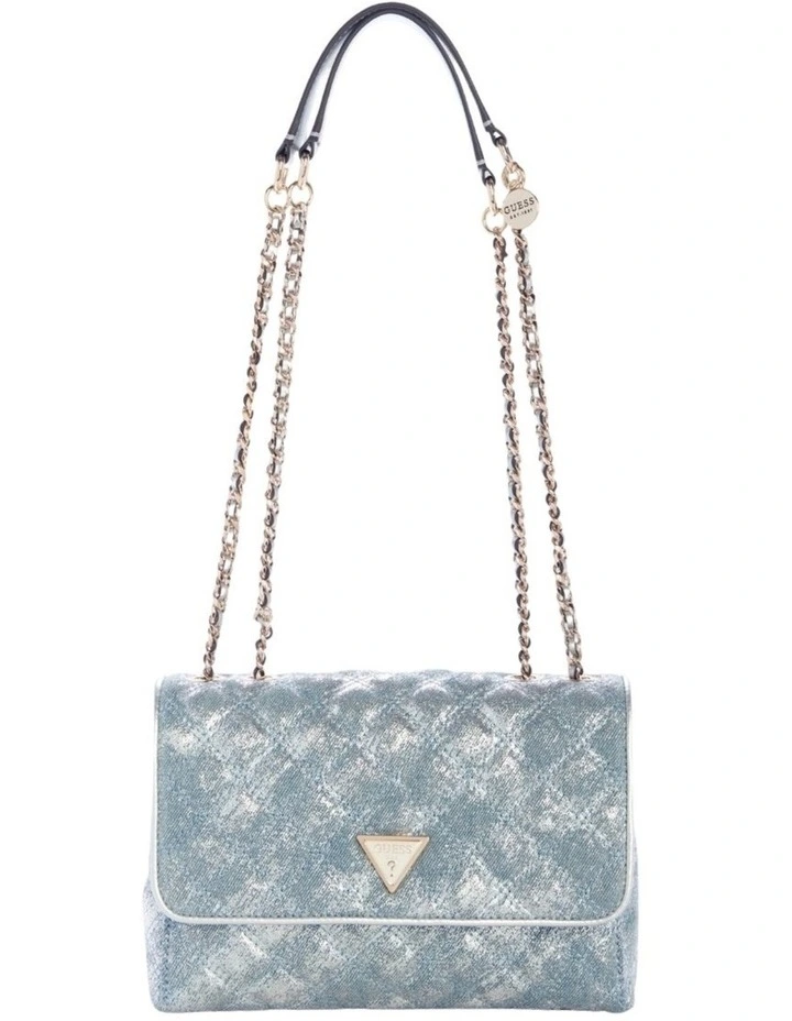 Giully II Convertible Denim Flap Bag in Metallic Denim image 1