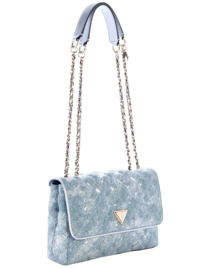 Giully II Convertible Denim Flap Bag in Metallic Denim image 3