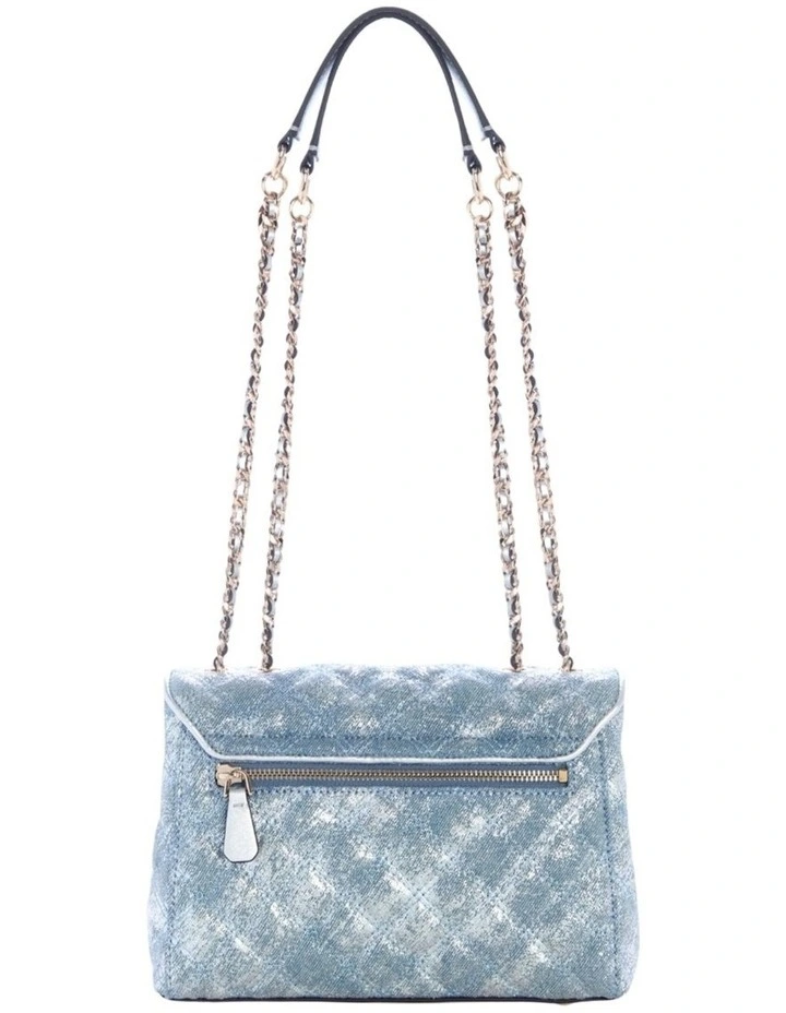 Giully II Convertible Denim Flap Bag in Metallic Denim image 4