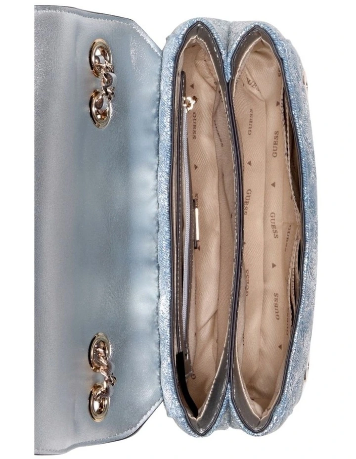 Giully II Convertible Denim Flap Bag in Metallic Denim image 5