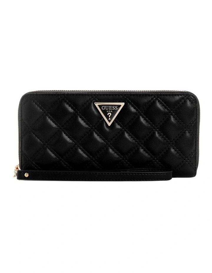 Giully Large Zip Around Wallet in Black image 1