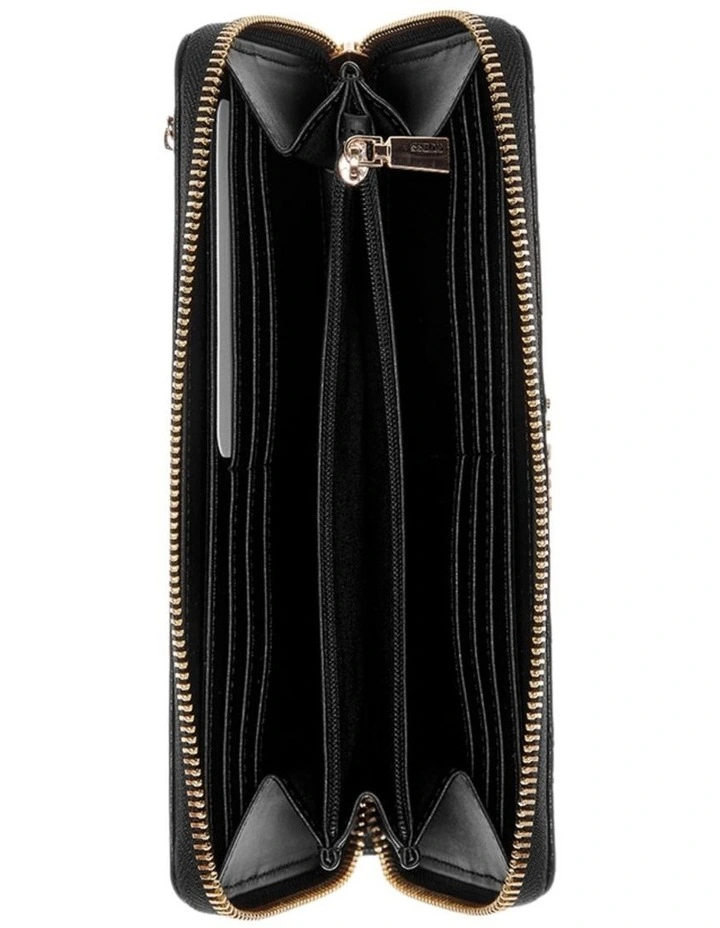 Giully Large Zip Around Wallet in Black image 3