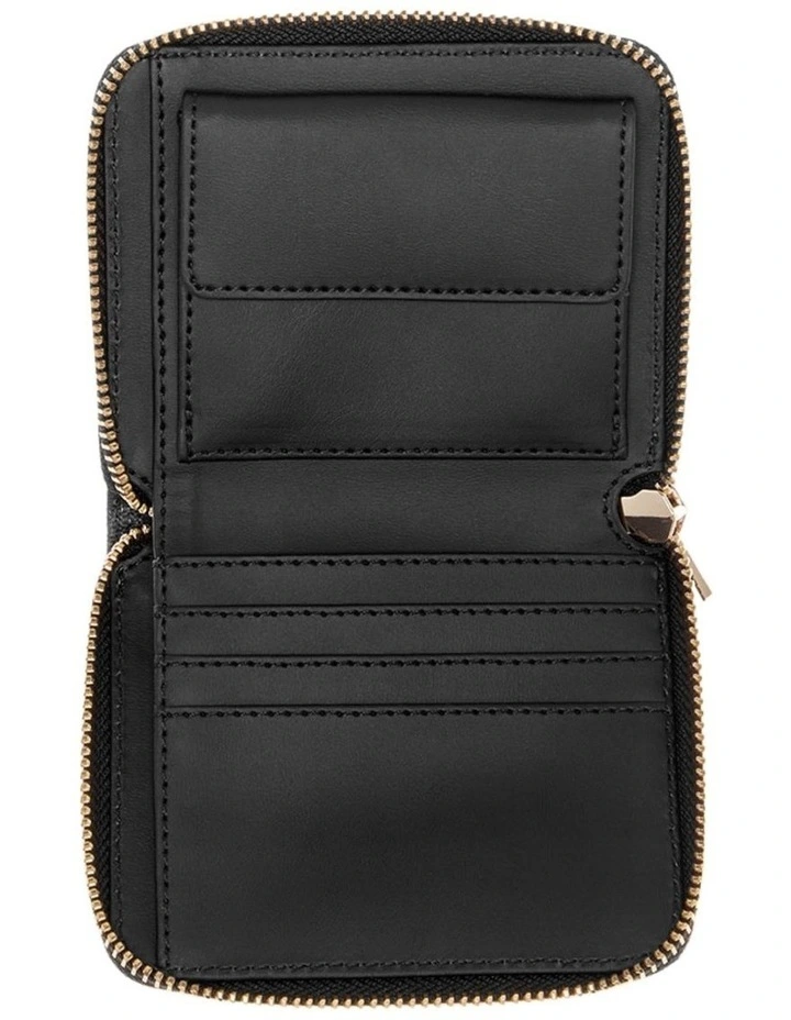 Laurel Small Zip Wallet in Black image 3