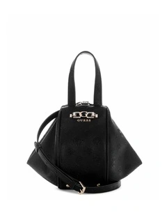 Anise Top Handle Pouch Bag in Black Logo
