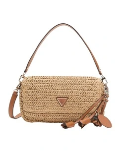 Ofelia Flap Shoulder Bag in Natural/Cognac