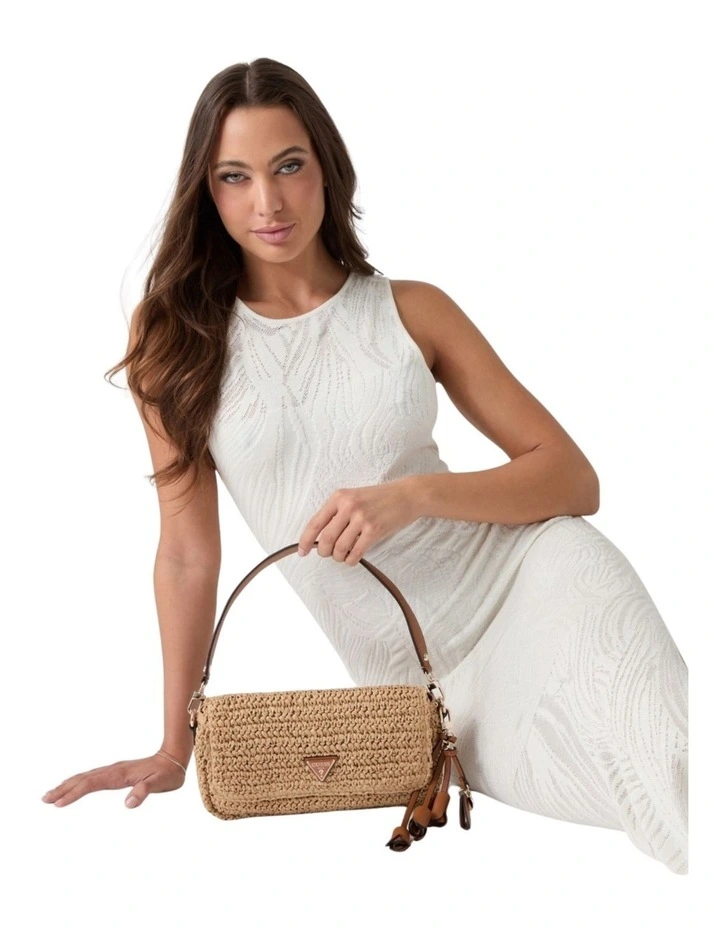 Ofelia Flap Shoulder Bag in Natural/Cognac image 2