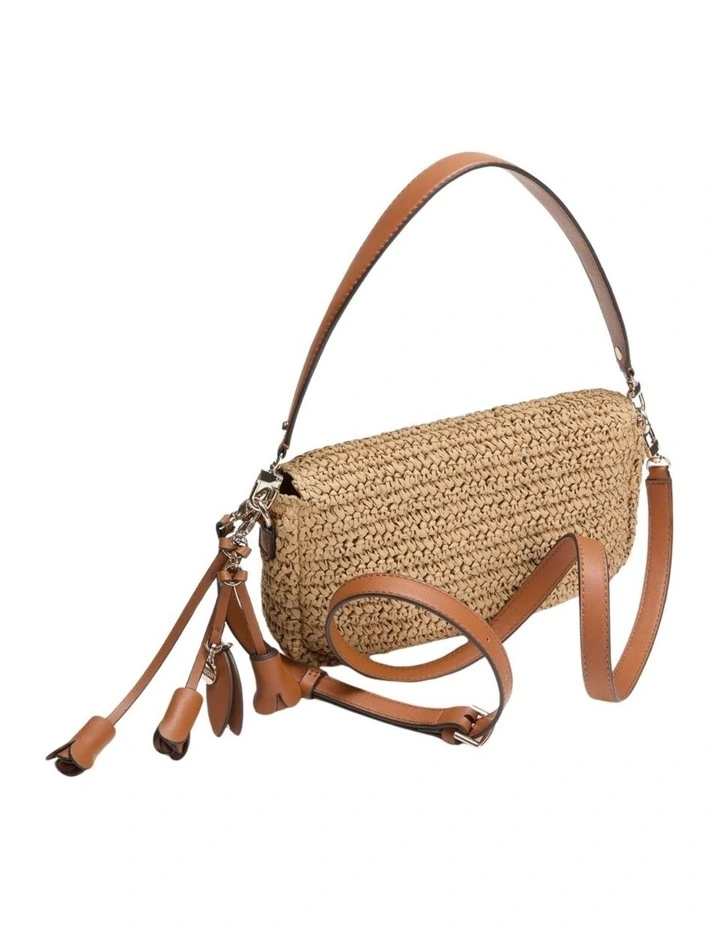 Ofelia Flap Shoulder Bag in Natural/Cognac image 3
