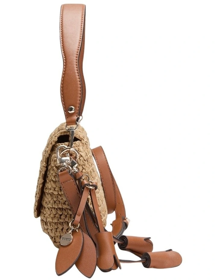 Ofelia Flap Shoulder Bag in Natural/Cognac image 4