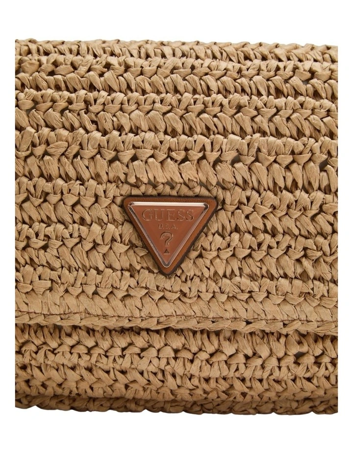 Ofelia Flap Shoulder Bag in Natural/Cognac image 6