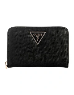 Laurel Medium Zip Around Wallet in Black
