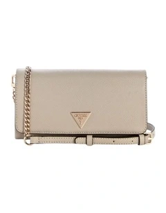 Noelle Crossbody Flap Organiser Bag in Taupe