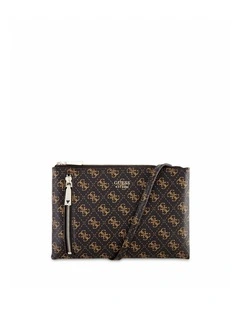 Naya Double Zip Crossbody Bag in Brown