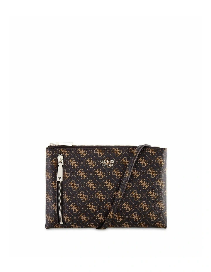 Naya Double Zip Crossbody Bag in Brown image 1