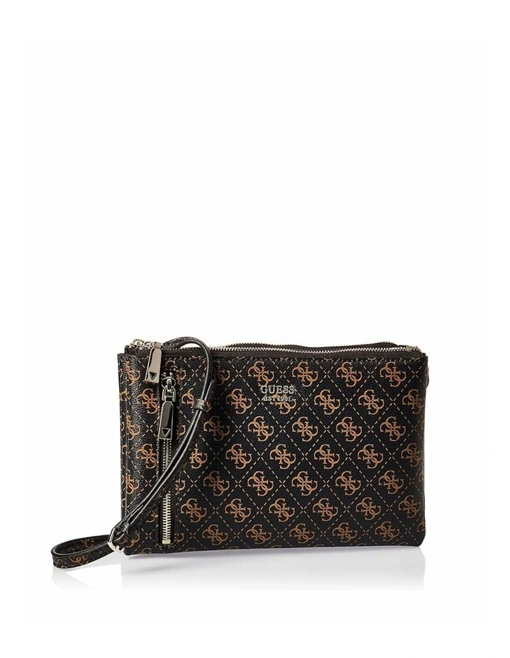Naya Double Zip Crossbody Bag in Brown image 2