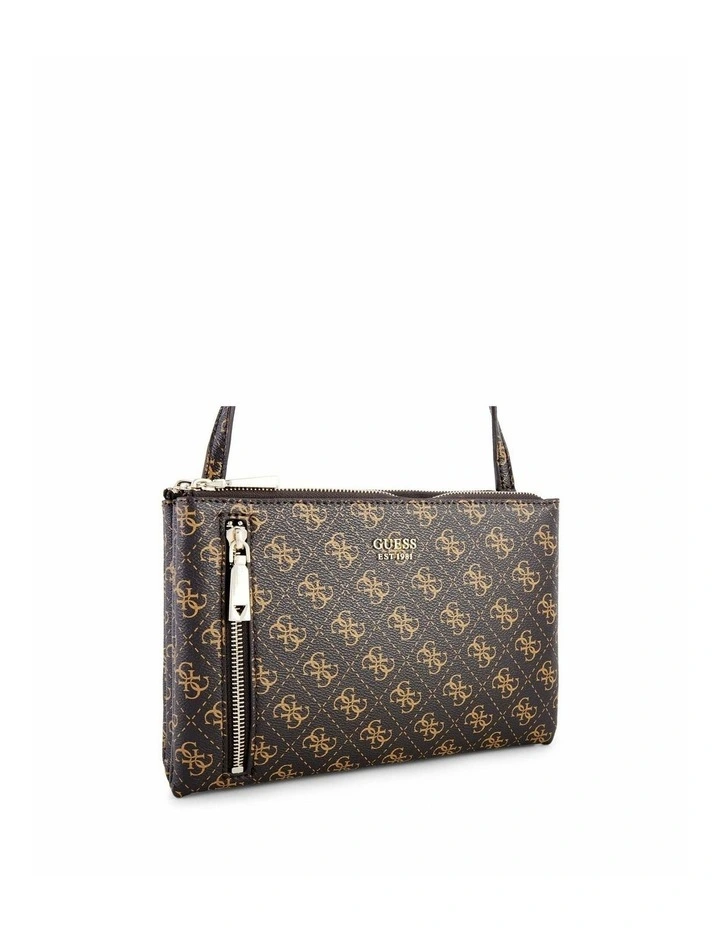 Naya Double Zip Crossbody Bag in Brown image 3