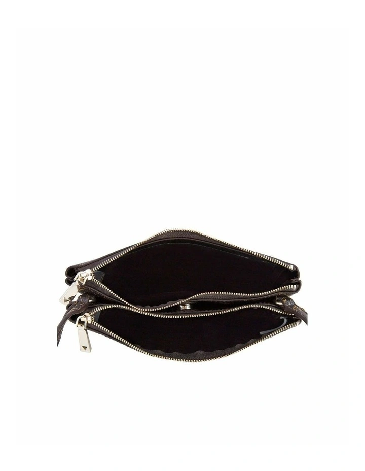 Naya Double Zip Crossbody Bag in Brown image 4