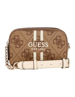 Noelle Crossbody Camera Bag in Latte Logo