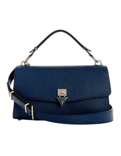 Patsie Top Handle Flap Bag in Navy