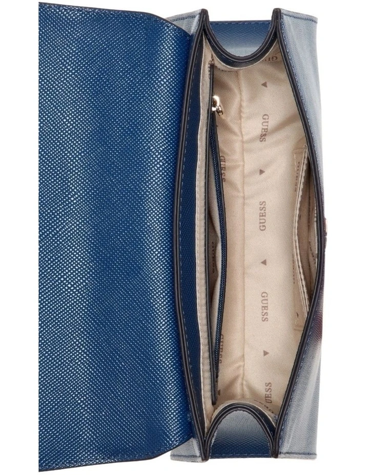 Patsie Top Handle Flap Bag in Navy image 4