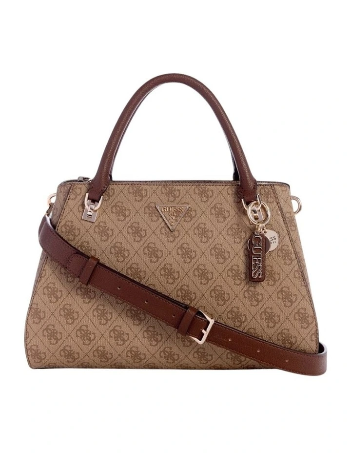 Noelle Luxury Satchel Bag in Latte Logo/Brown image 1