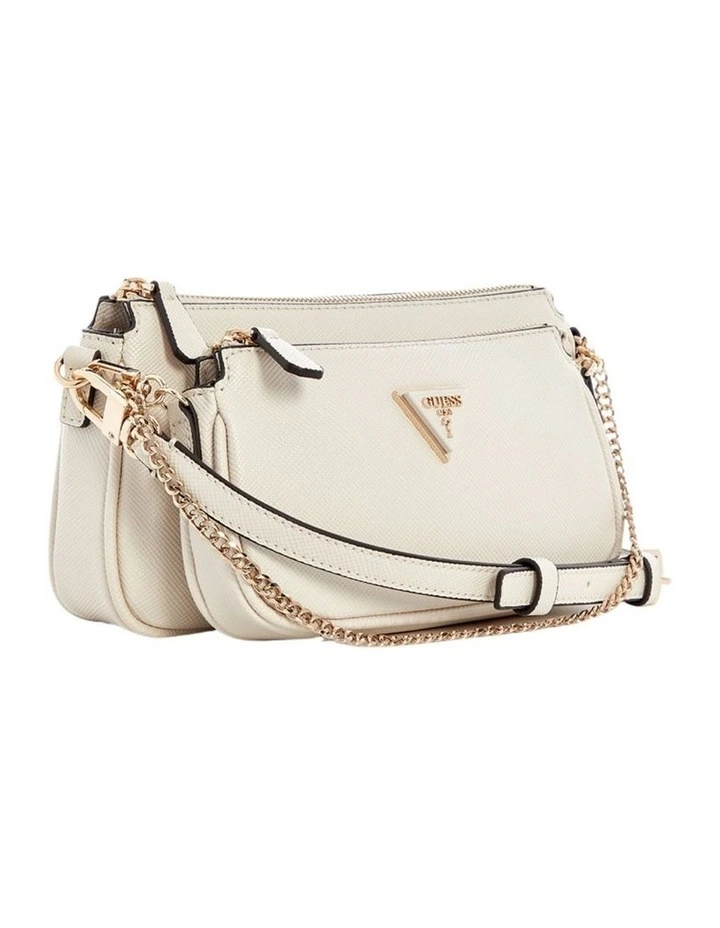 Noelle Double Crossbody Pouch Bag in Bone image 2