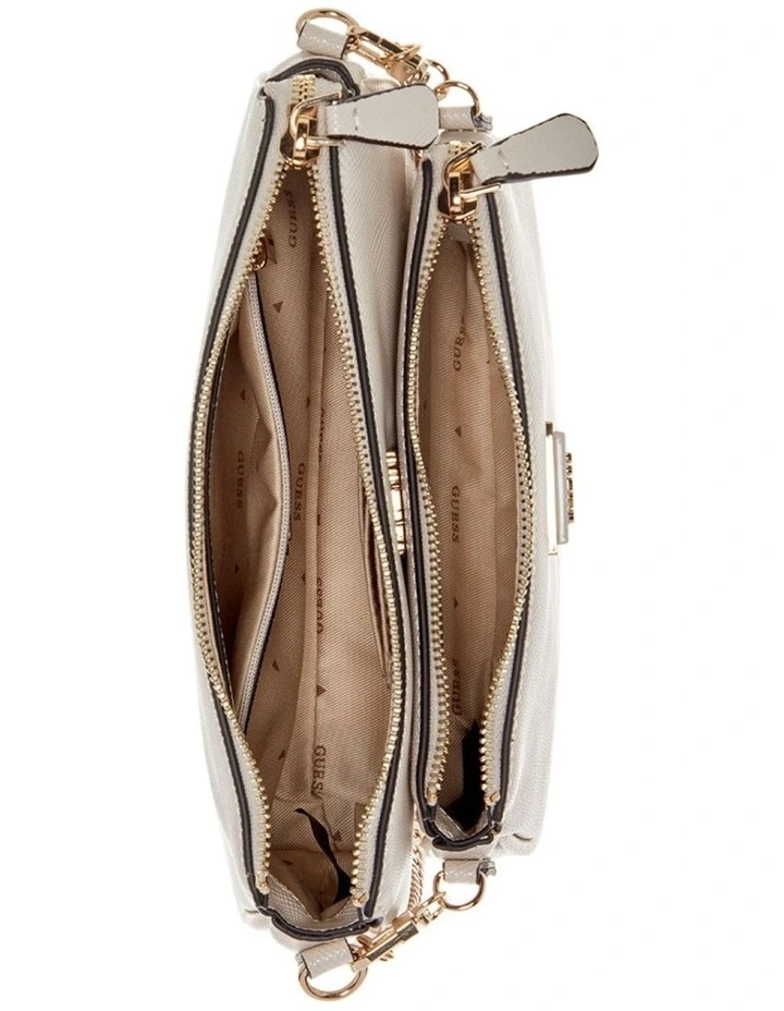 Noelle Double Crossbody Pouch Bag in Bone image 4