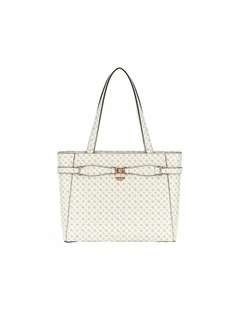 Arlena Logo Small Noel Tote Bag in White