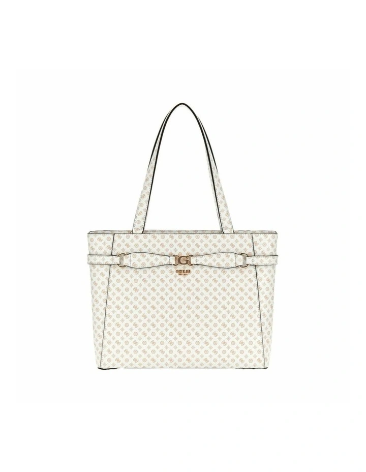 Arlena Logo Small Noel Tote Bag in White image 1