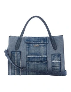 Jodi Utility Denim Tote Bag in Denim Multi