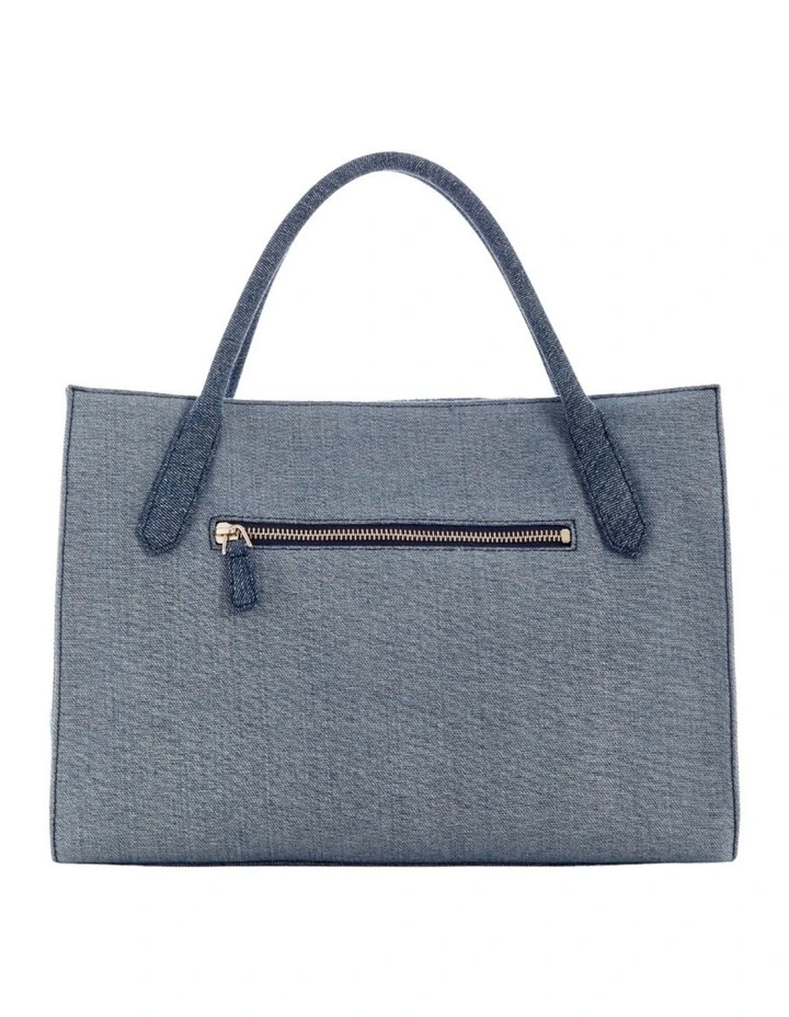 Jodi Utility Denim Tote Bag in Denim Multi image 3
