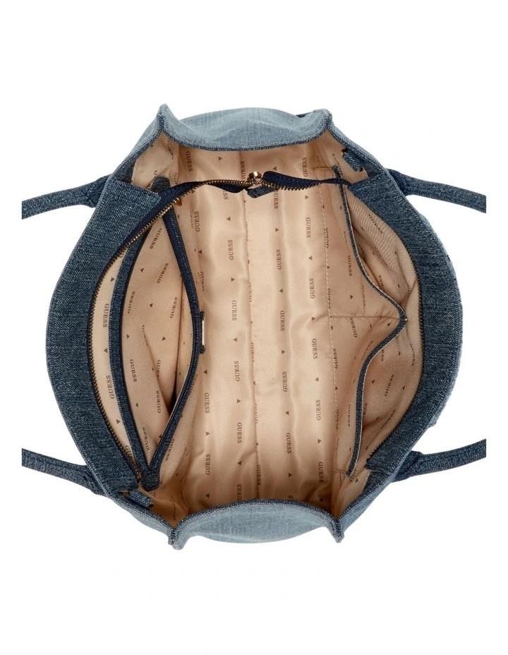 Jodi Utility Denim Tote Bag in Denim Multi image 4
