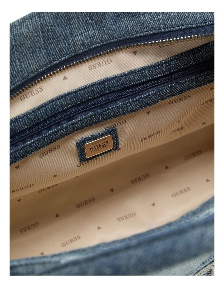 Jodi Utility Denim Tote Bag in Denim Multi image 6