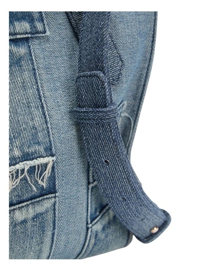 Jodi Utility Denim Tote Bag in Denim Multi image 7