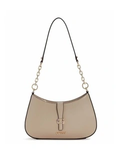 Carrie Top Zip Shoulder Bag in Taupe