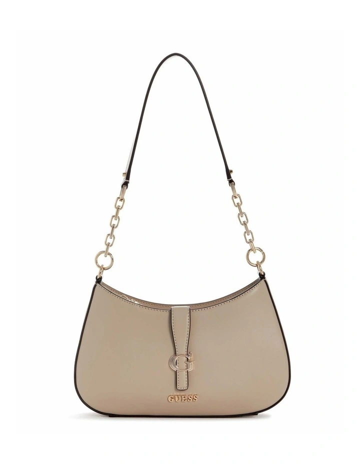 Carrie Top Zip Shoulder Bag in Taupe image 1