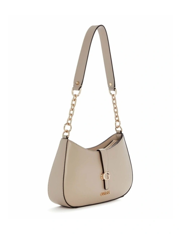 Carrie Top Zip Shoulder Bag in Taupe image 2