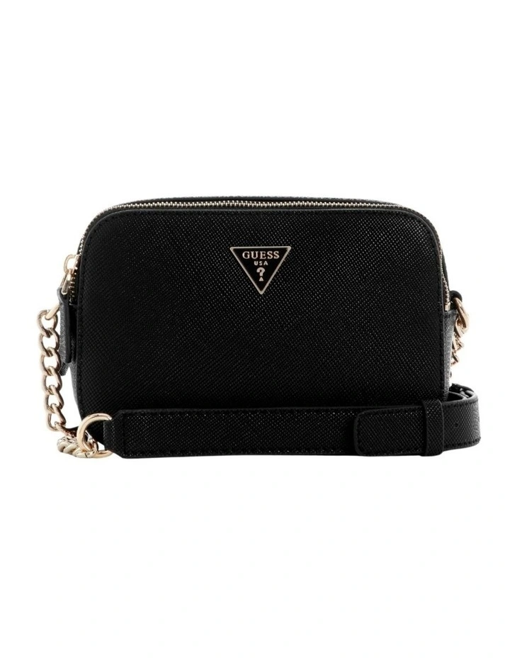 Noelle Double Zip Camera Crossbody Bag in Black image 1