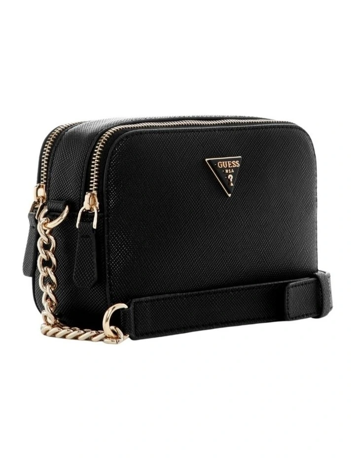 Noelle Double Zip Camera Crossbody Bag in Black image 2