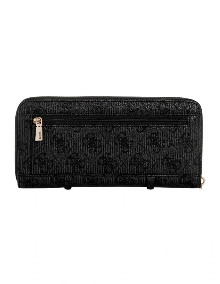 Black Logo Leona Large Zip-Around Wallet in Coal Logo image 2
