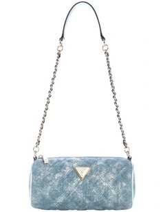 Giully II Mini Barrel Bag in Metallic Denim