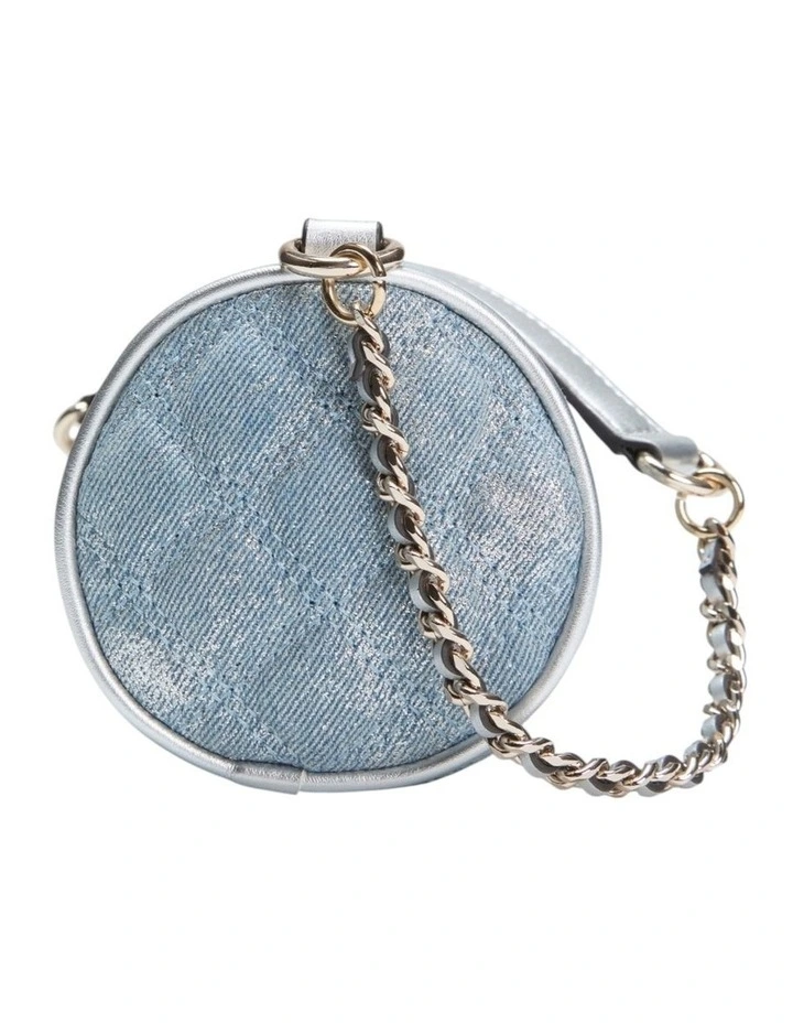 Giully II Mini Barrel Bag in Metallic Denim image 6