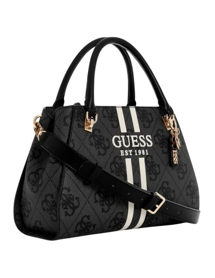Noelle II Luxury Satchel Bag in Black Logo image 2