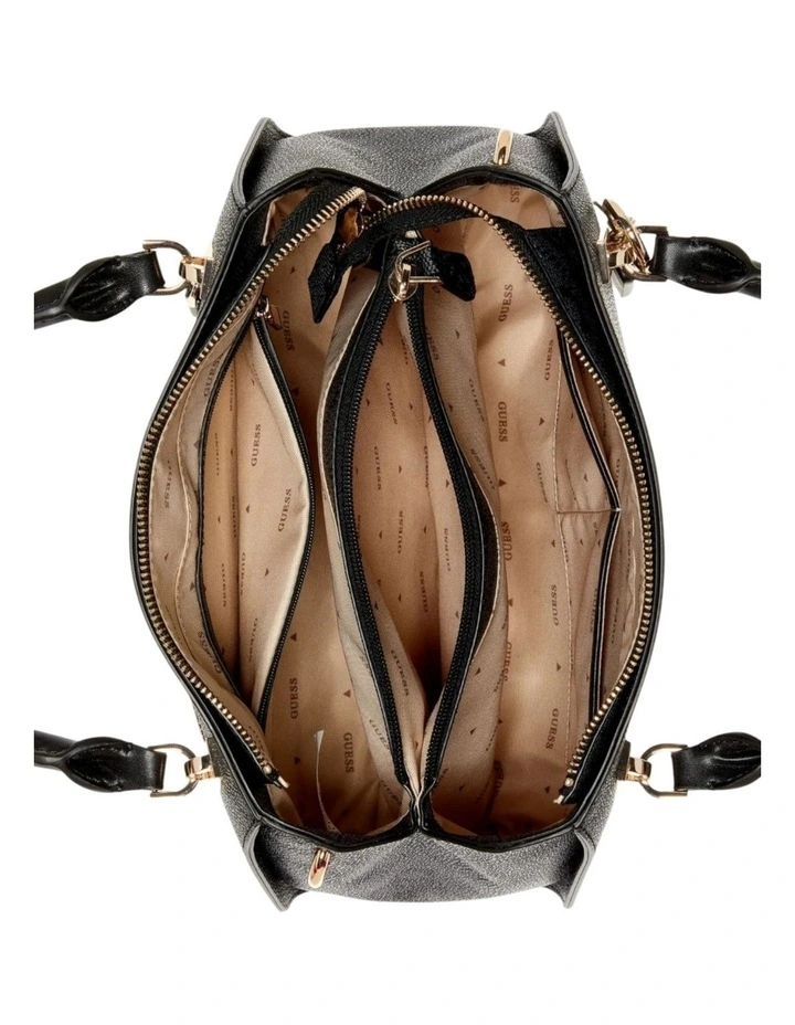 Noelle II Luxury Satchel Bag in Black Logo image 4