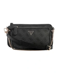 Noelle II Double Pouch Crossbody Bag in Coal Logo