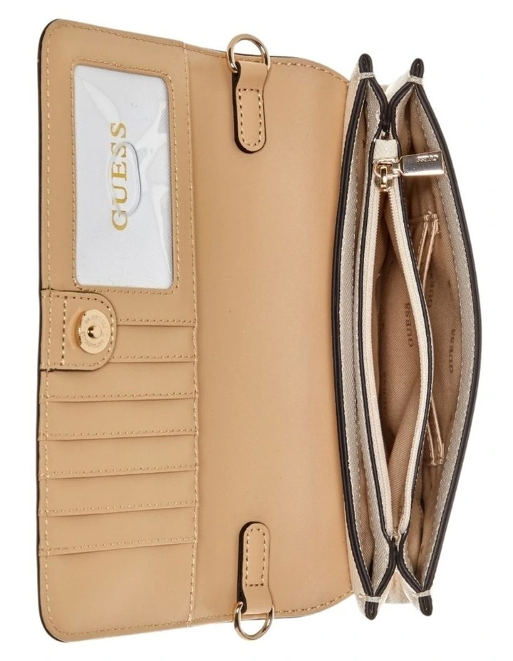 Noelle Crossbody Flap Organiser Bag in Green image 3