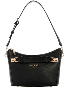 Gregoria Top Zip Shoulder Bag in Black