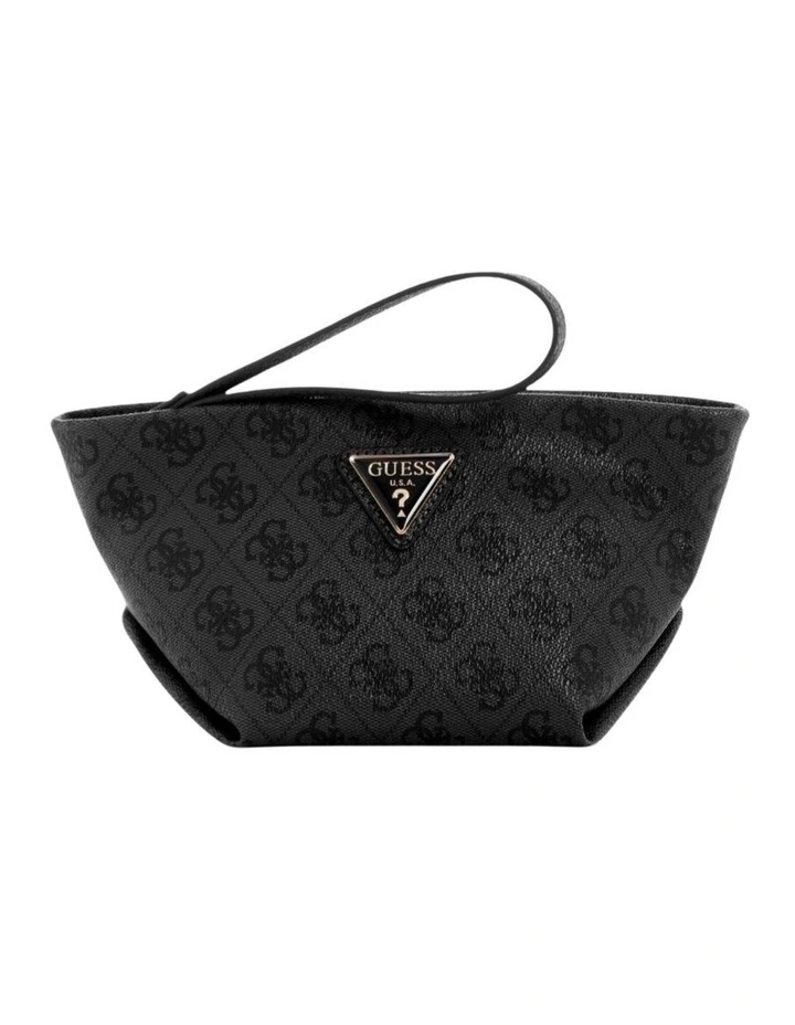 Helina Top Zip Cosmetic Pouch in Coal Logo image 1