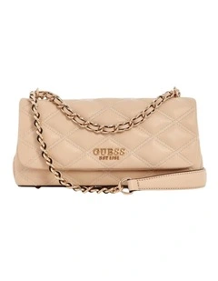 Tamsin Convertible Crossbody Flap Bag in Beige