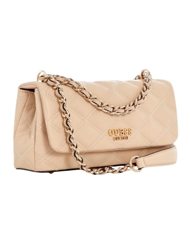 Tamsin Convertible Crossbody Flap Bag in Beige image 2